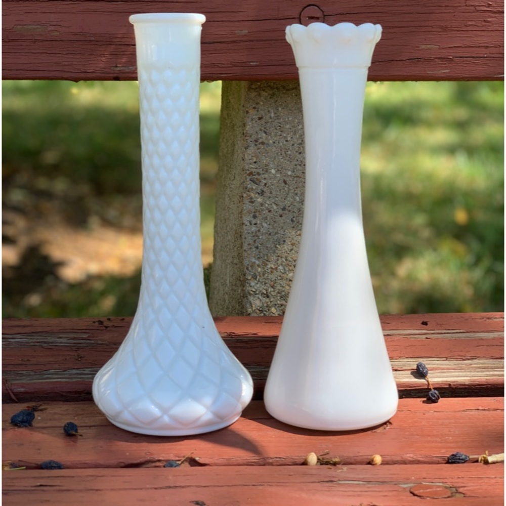 Vintage • Milk Glass Vases